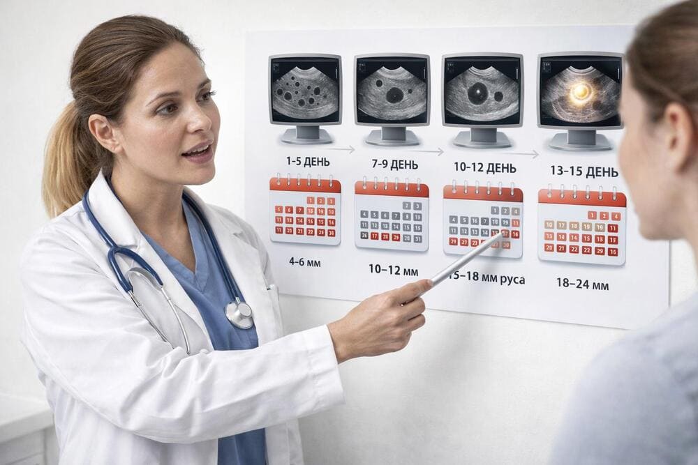Рост фолликулов по дням цикла Рост фолликулов по дням цикла